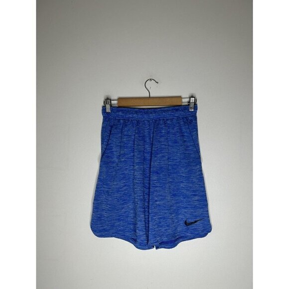 Nike Basketball Short Mens Blue Swoosh Dri Fit Casual Pocket Adult Size Small - Picture 1 of 8